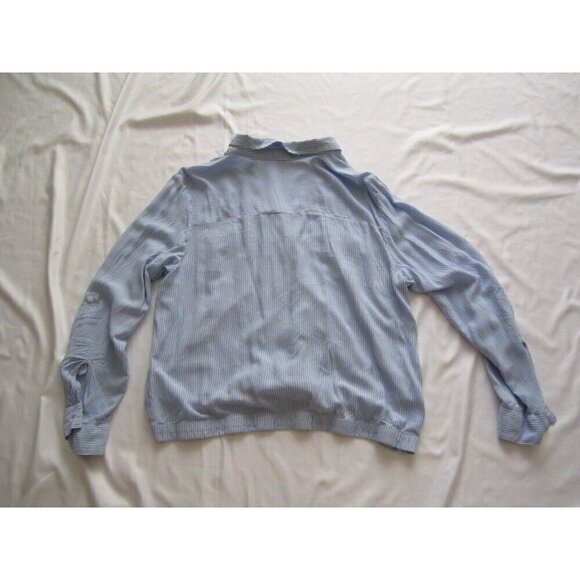 Women Jones New York Stripes Waist Button Viscose Long Sleeve Shirt Sz XL(WB248) - Picture 6 of 6